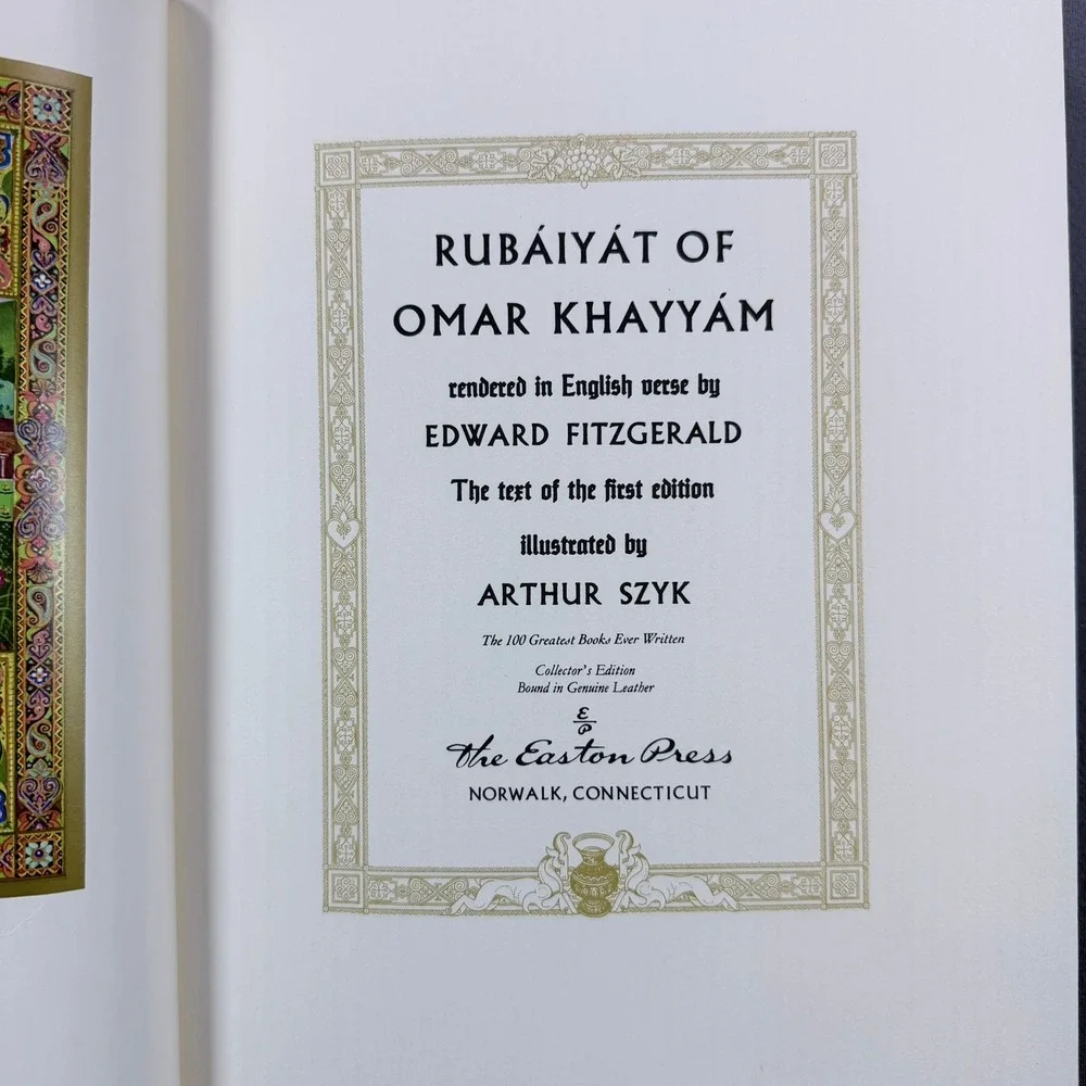 Omar Khayyam Rubaiyat Leather Bound 1976 Easton Press Arthur Szyk Poetry Book